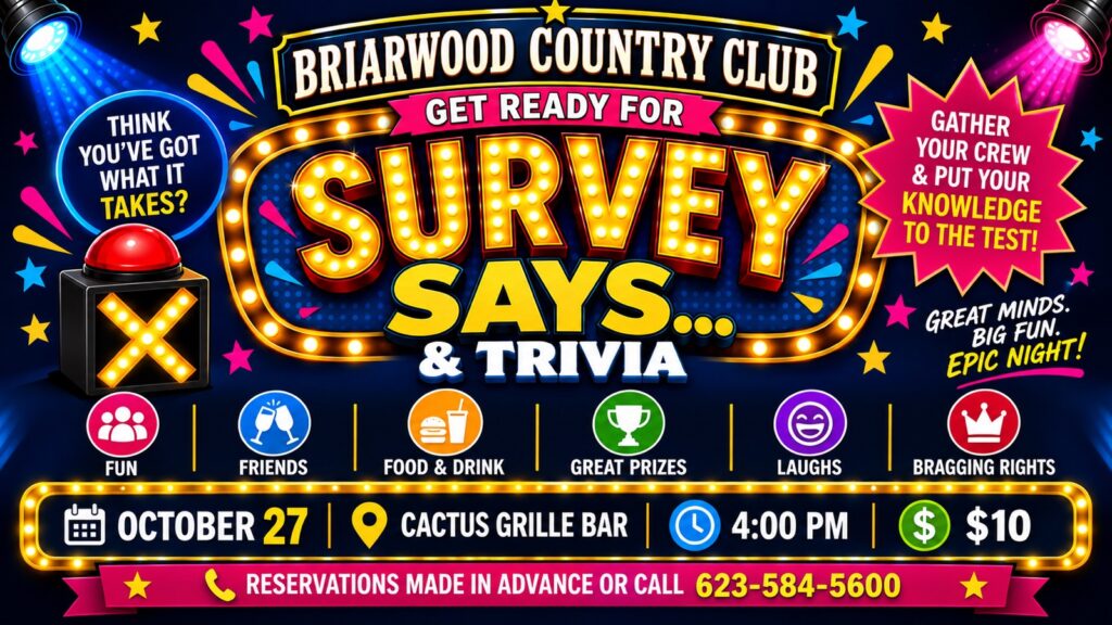 Briarwood Country Club Survey Says... & Trivia flyer